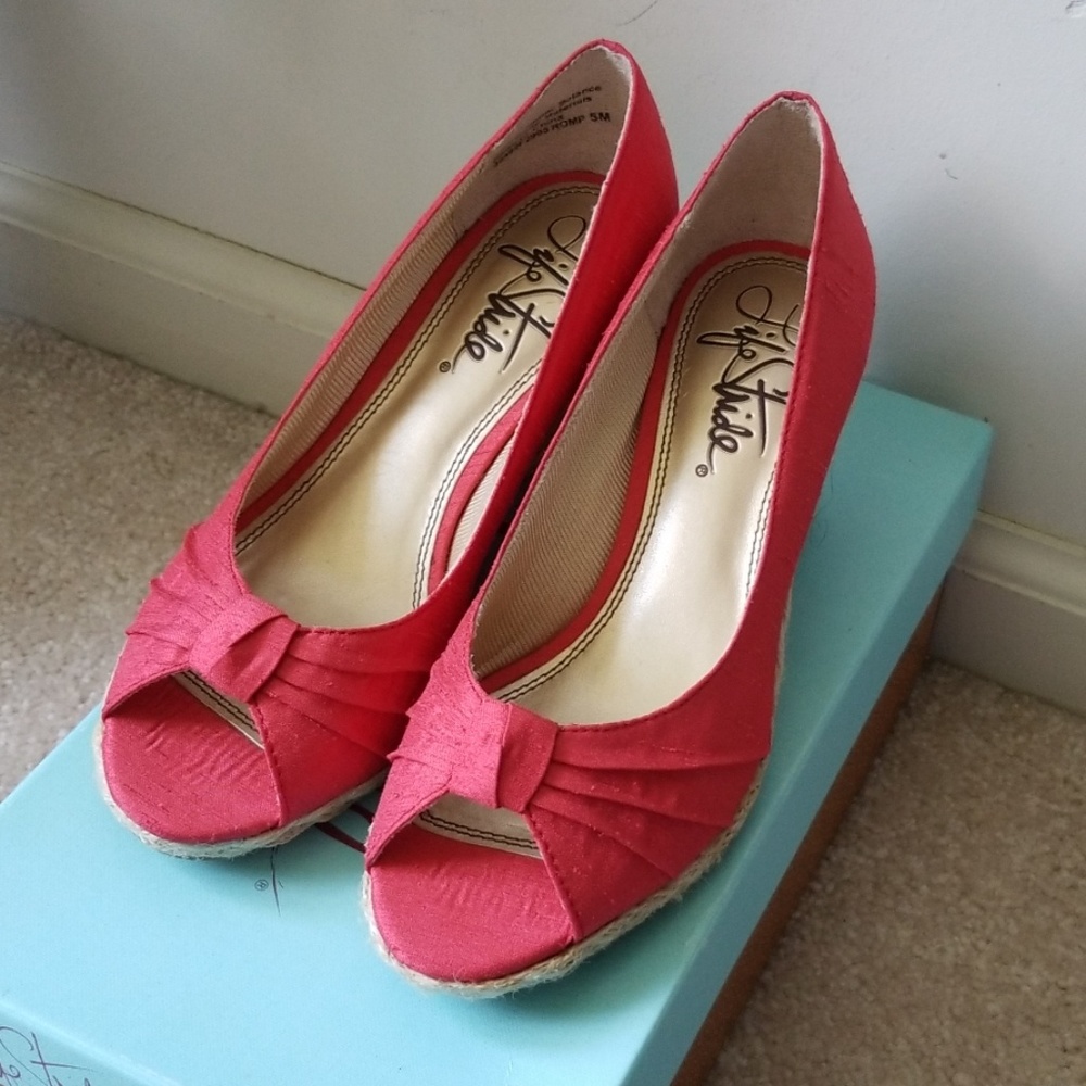 SOLD OUTLife Stride Red Espadrilles peep toe shoes